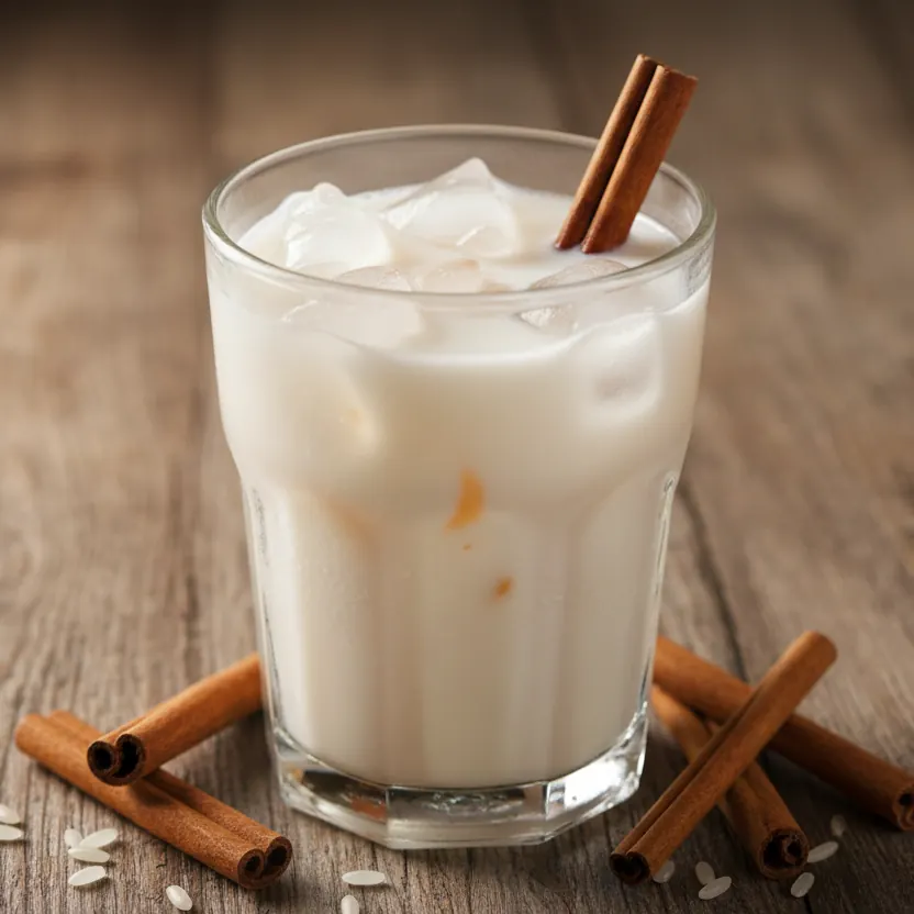 Iced creamy Spiced horchata with cinnamon